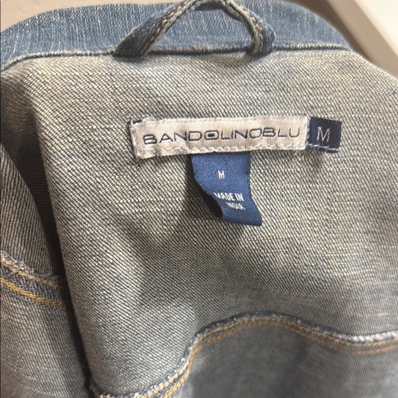 Stylish Denim Jacket with Plaid Collar - Picture 5 of 5